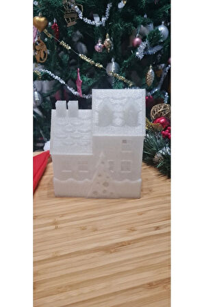 Led Mum Işıklı Yılbaşı Köşk Evi Dekoratif Biblo 12x13x15 cm