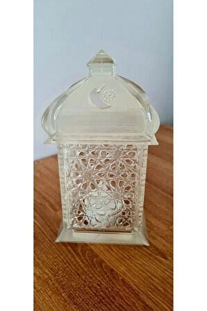 SINIRLI SAYIDA Alev Efektli Led Mum Işıklı Ramazan Feneri Ramadan Lantern Yarı Saydam