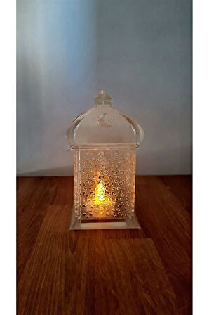 SINIRLI SAYIDA Alev Efektli Led Mum Işıklı Ramazan Feneri Ramadan Lantern Yarı Saydam