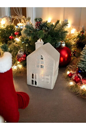 Alev Efektli Led Mum Işıklı Yılbaşı Mini Ev Dekoratif Biblo