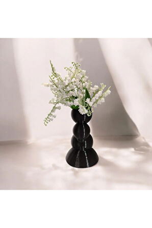 Balon Kulesi Özel Tasarım Dekoratif Vazo Biyoplastik Siyah