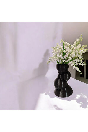 Balon Kulesi Özel Tasarım Dekoratif Vazo Biyoplastik Siyah