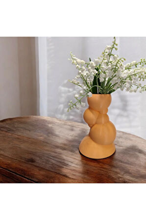 Balon Kulesi Özel Tasarım Dekoratif Vazo Biyoplastik Pastel Turuncu