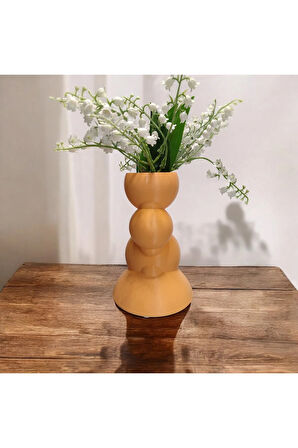 Balon Kulesi Özel Tasarım Dekoratif Vazo Biyoplastik Pastel Turuncu