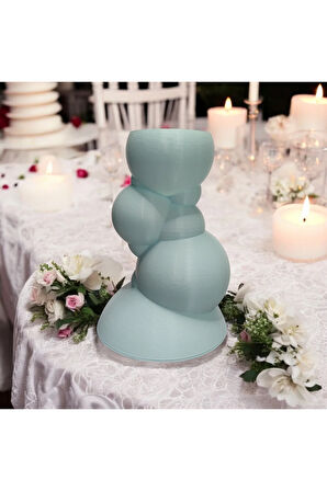 Balon Kulesi Özel Tasarım Dekoratif Vazo Biyoplastik Pastel Mavi