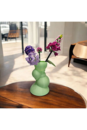 Balon Kulesi Özel Tasarım Dekoratif Vazo Biyoplastik Pastel Yeşil