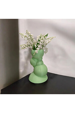 Balon Kulesi Özel Tasarım Dekoratif Vazo Biyoplastik Pastel Yeşil