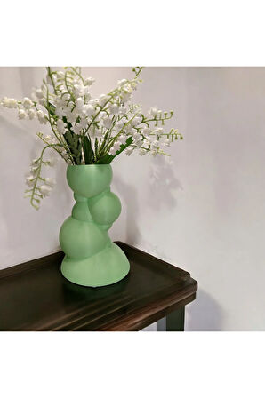 Balon Kulesi Özel Tasarım Dekoratif Vazo Biyoplastik Pastel Yeşil