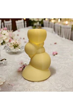 Balon Kulesi Özel Tasarım Dekoratif Vazo Biyoplastik Pastel Sarı