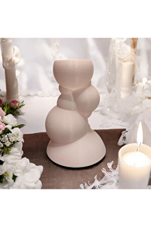 Balon Kulesi Özel Tasarım Dekoratif Vazo Biyoplastik Pastel Pembe