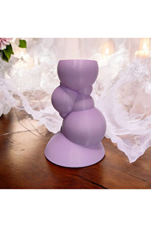 Balon Kulesi Özel Tasarım Dekoratif Vazo Biyoplastik Pastel Mor