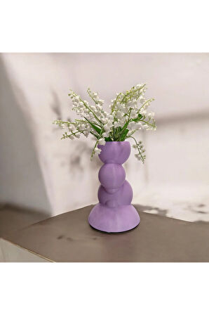 Balon Kulesi Özel Tasarım Dekoratif Vazo Biyoplastik Pastel Mor