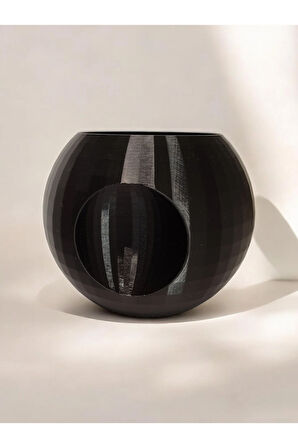 Göz Küre Topik İskandinav Tarz Özel Tasarım Dekoratif Vazo Biyoplastik Siyah