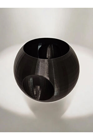 Göz Küre Topik İskandinav Tarz Özel Tasarım Dekoratif Vazo Biyoplastik Siyah