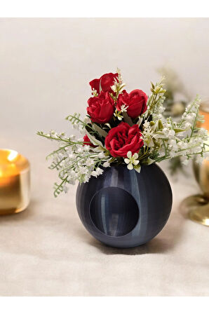 Göz Küre Topik İskandinav Tarz Özel Tasarım Dekoratif Vazo Biyoplastik Retro Mavi