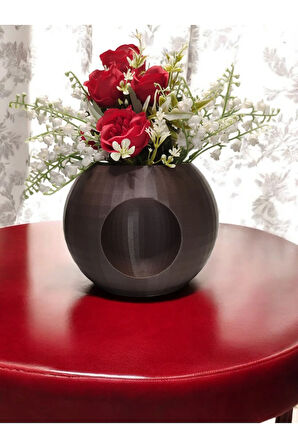 Göz Küre Topik İskandinav Tarz Özel Tasarım Dekoratif Vazo Biyoplastik Retro Kahve