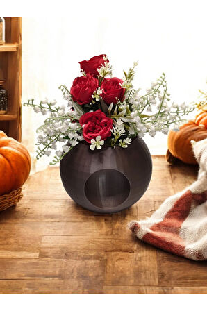 Göz Küre Topik İskandinav Tarz Özel Tasarım Dekoratif Vazo Biyoplastik Retro Kahve