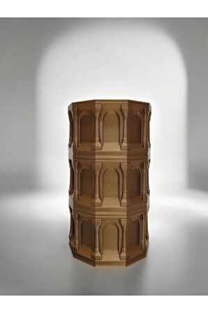 Laodikya Sütun Gothic Tarz Özel Tasarım Dekoratif Vazo Biyoplastik Retro Bronz