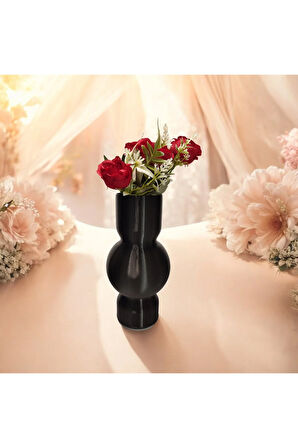 Nordic İskandinav Tarz Özel Tasarım Dekoratif Vazo Biyoplastik Siyah