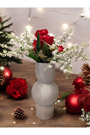 Nordic İskandinav Tarz Özel Tasarım Dekoratif Vazo Biyoplastik Beyaz