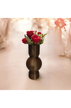 Nordic İskandinav Tarz Özel Tasarım Dekoratif Vazo Biyoplastik Retro Bronz