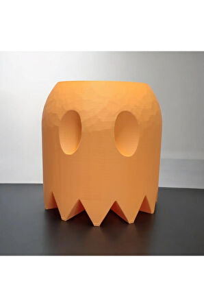 Sevimli Hayalet Vazo Özel Tasarım Dekoratif Vazo Biyoplastik Pastel Turuncu