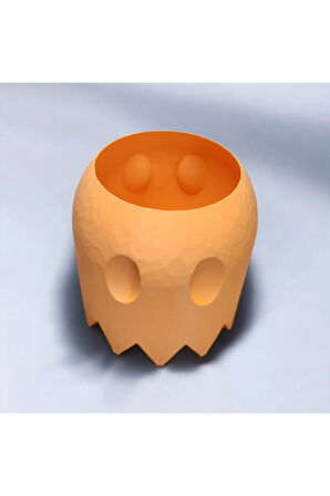 Sevimli Hayalet Vazo Özel Tasarım Dekoratif Vazo Biyoplastik Pastel Turuncu