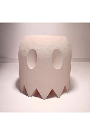 Sevimli Hayalet Vazo Özel Tasarım Dekoratif Vazo Biyoplastik Pastel Pembe