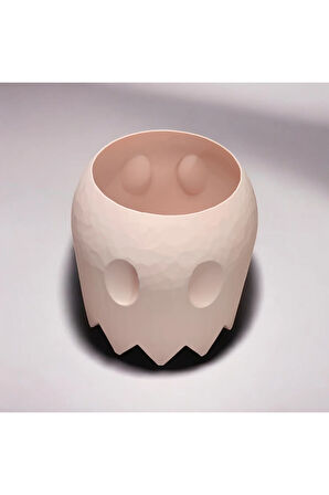 Sevimli Hayalet Vazo Özel Tasarım Dekoratif Vazo Biyoplastik Pastel Pembe