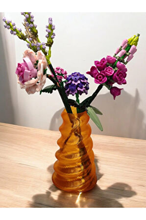 Wobbly Dalgalı İskandinav Tarz Vazo Özel Tasarım Dekoratif Vazo Biyoplastik Transparan Turuncu