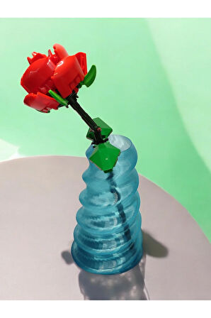 Wobbly Dalgalı İskandinav Tarz Vazo Özel Tasarım Dekoratif Vazo Biyoplastik Transparan Mavi