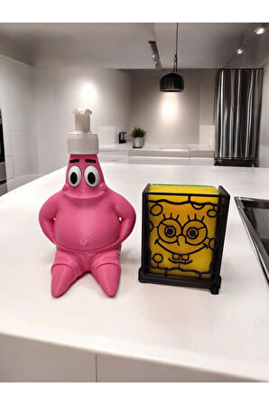 Bulaşık Süngeri Tutacağı Süngerlik Ve Sabunluk 2'li Mutfak Seti