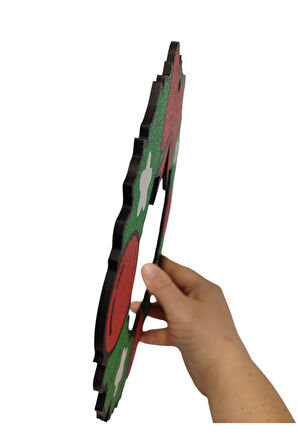 Yılbaşı Temalı Kapı Süsü Siyah Kontürlü