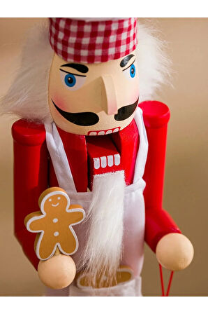 Yılbaşı Dekoru Fındıkkıran Kurabiye Adam Dekoratif Obje 38 cm