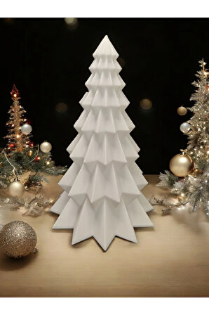 Yılbaşı Süsü Noel Çam Ağacı Dekoratif Obje Beyaz 16 Cm