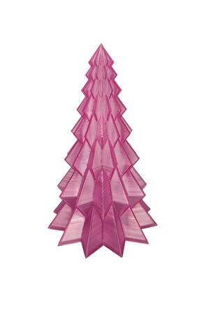 Yılbaşı Süsü Noel Çam Ağacı Dekoratif Obje Transparan Pembe 16 Cm