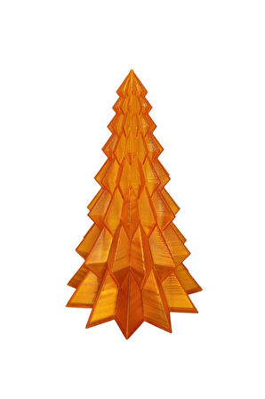 Yılbaşı Süsü Noel Çam Ağacı Dekoratif Obje Transparan Turuncu 16 Cm