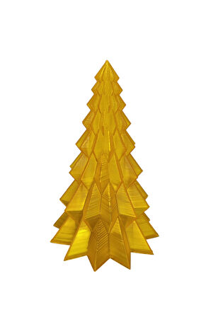 Yılbaşı Süsü Noel Çam Ağacı Dekoratif Obje Transparan Sarı 16 Cm