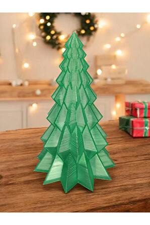Yılbaşı Süsü Noel Çam Ağacı Dekoratif Obje Transparan Yeşil 16 Cm