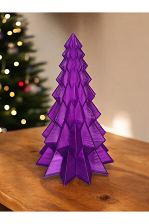 Yılbaşı Süsü Noel Çam Ağacı Dekoratif Obje Transparan Mor 16 Cm