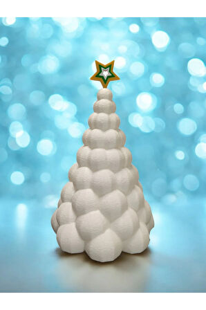 Yılbaşı Temalı Kar Topu Ağacı Çam Ağacı Yeni Yıl Dekoratif Obje 19 cm Beyaz