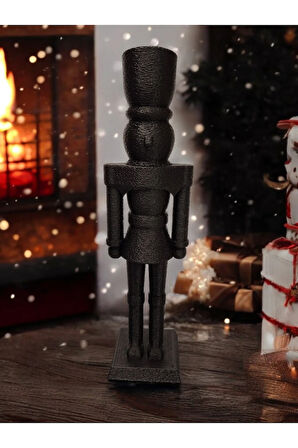 Yılbaşı Süsü Modern Fındıkkıran Nutcracker Dekoratif Obje Siyah
