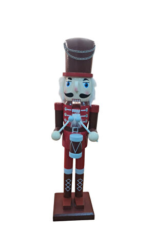 Yılbaşı Dekoru Ahşap Fındıkkıran Trampet Çalan Kurşun Asker Nutcracker 50 cm