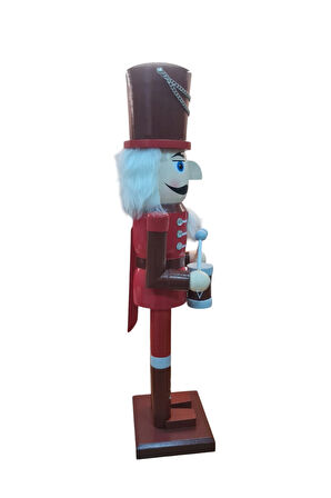 Yılbaşı Dekoru Ahşap Fındıkkıran Trampet Çalan Kurşun Asker Nutcracker 50 cm