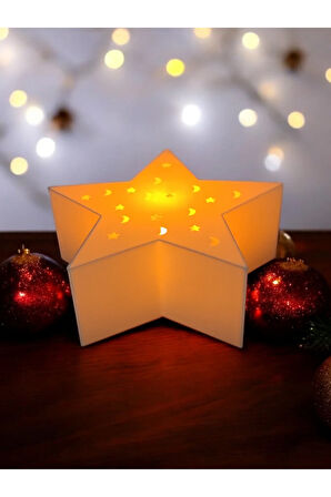 Yılbaşı Temalı Alev Efektli Titreyen Led Mumlu Modern Dekoratif Yıldız