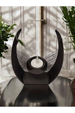 Alev Efektli Titreyen Led Mumlu Modern Dekoratif Denge Şamdan 17 Cm