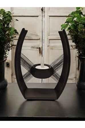 Alev Efektli Titreyen Led Mumlu Modern Dekoratif Denge Şamdan 17 Cm