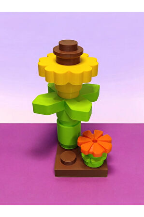 Büyük Boy Lego Çiçek Modeli Görünümlü Dekoratif Obje Biblo 18 cm