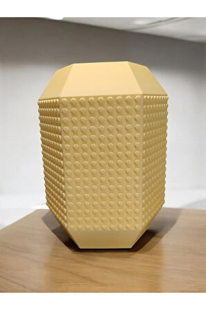 Lego Çiçek Uyumlu Özel Tasarım Büyük Dekoratif Vazo Biyoplastik Pastel Sarı