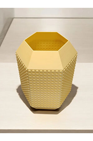 Lego Çiçek Uyumlu Özel Tasarım Büyük Dekoratif Vazo Biyoplastik Pastel Sarı